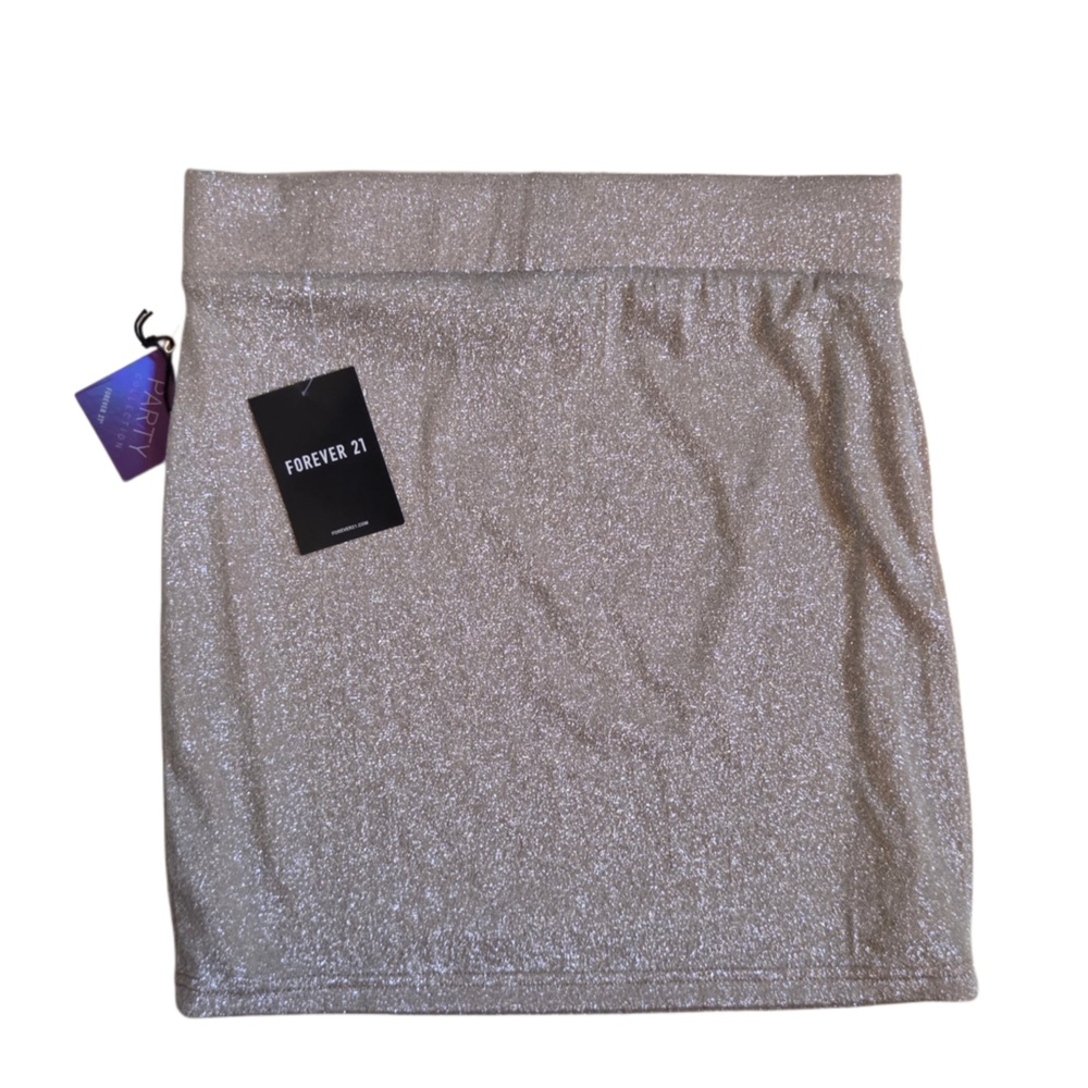 Forever 21 NWT Party Collection Silver Glitter Skirt!